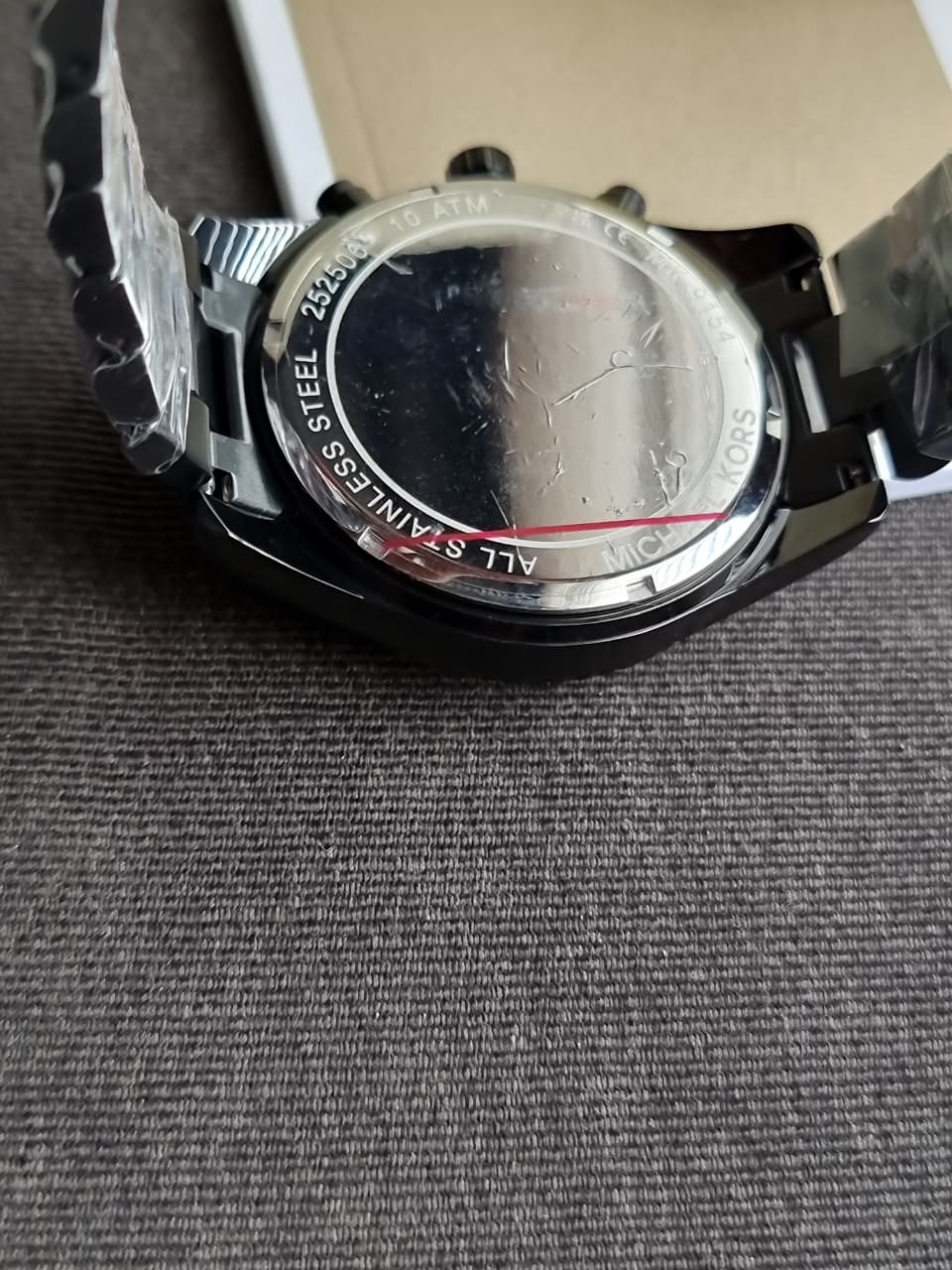Michael Kors Lexington Chronograph Black Stainless Steel Watch mk9154 (Without tag)