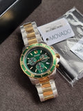Movado 800 Chronograph Green Dial Two-Tone Men's Watch 2600148