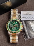 Movado 800 Chronograph Green Dial Two-Tone Men's Watch 2600148