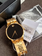 Movado Men’s Swiss Made Quartz Stainless Steel Black Dial 40mm Watch 0607203