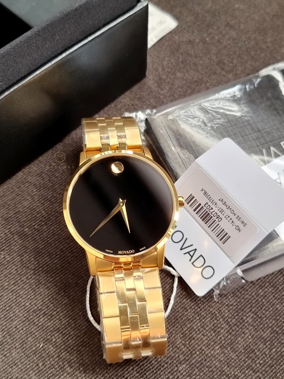 Movado Men’s Swiss Made Quartz Stainless Steel Black Dial 40mm Watch 0607203