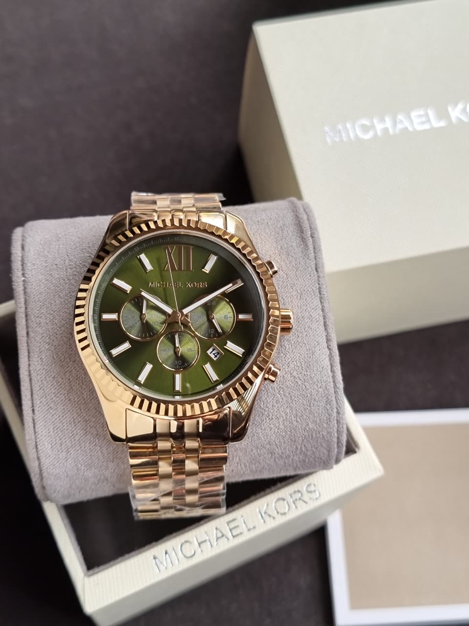 MICHAEL KORS Lexington Chronograph Green Dial Men's Watch MK8446