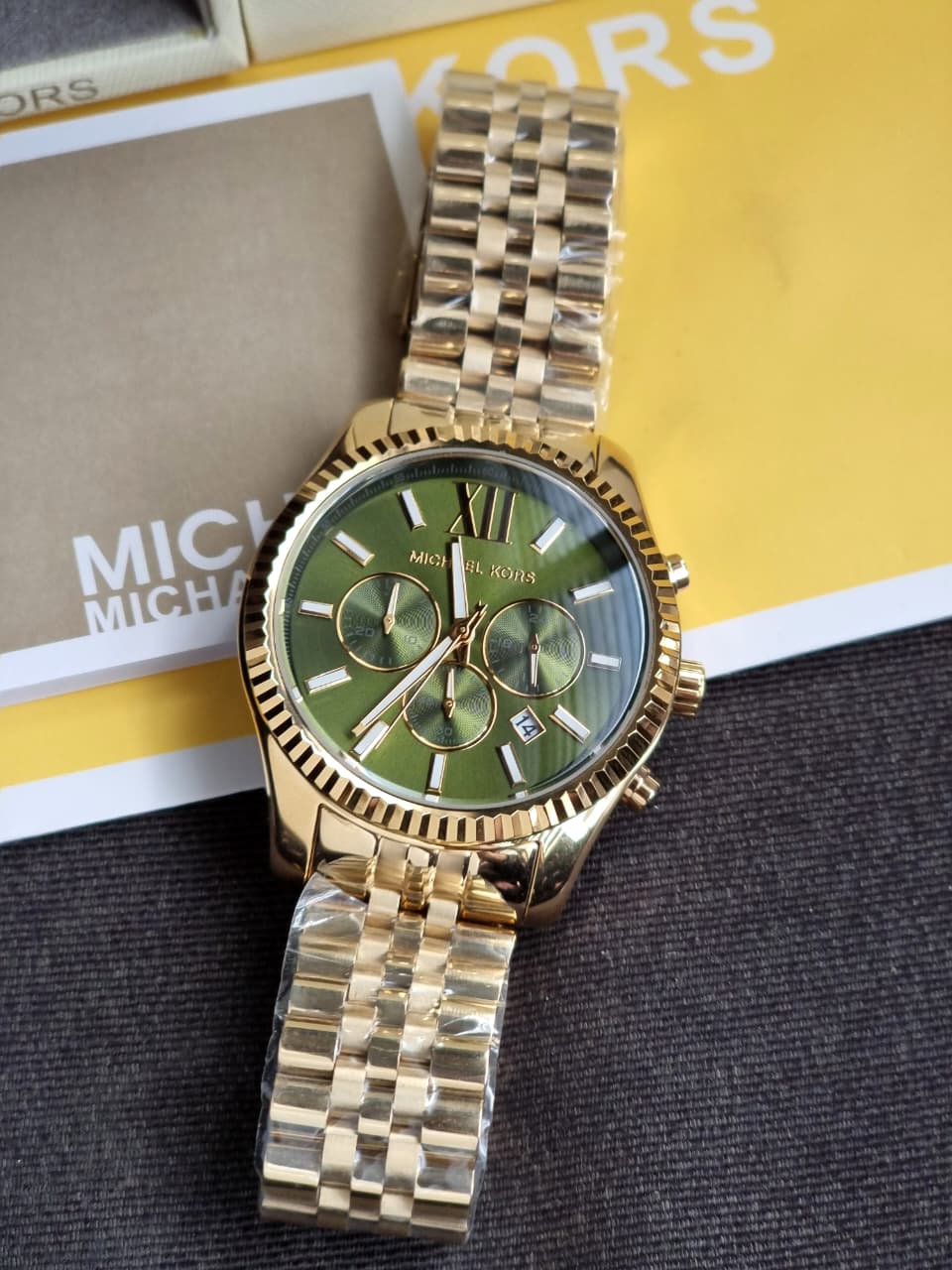 MICHAEL KORS Lexington Chronograph Green Dial Men's Watch MK8446