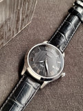 Titus Automatic Black leather Strap Black dial 41mm Dial Size