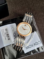 Movado Women’s Quartz Swiss Made Stainless Steel Mother of pearl Dial 28mm Watch 0607114