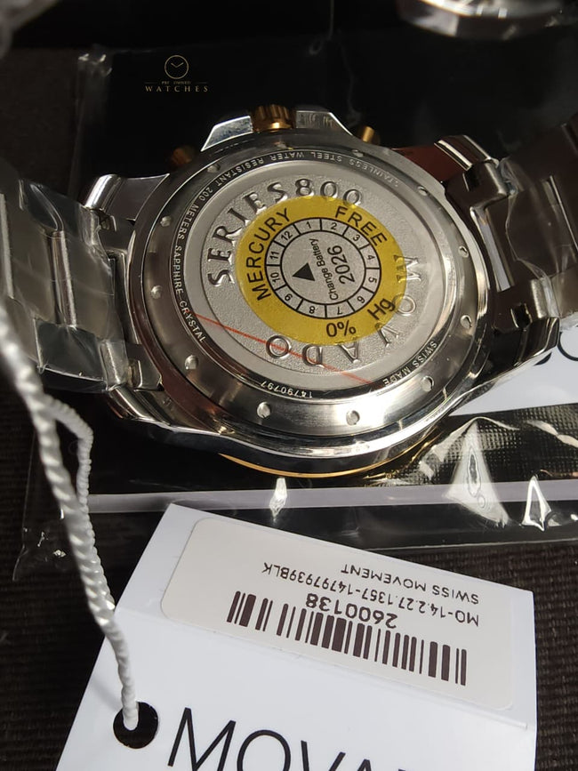 MOVADO Series 800 Chronograph Black Dial Two-Tone Men's Watch Item No. 2600138 Main Image