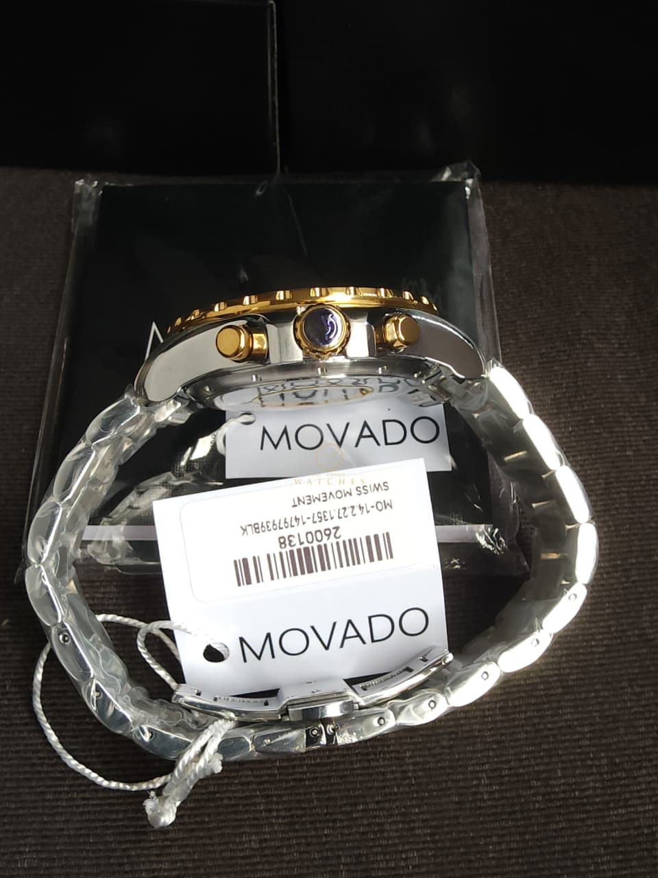 MOVADO Series 800 Chronograph Black Dial Two-Tone Men's Watch Item No. 2600138