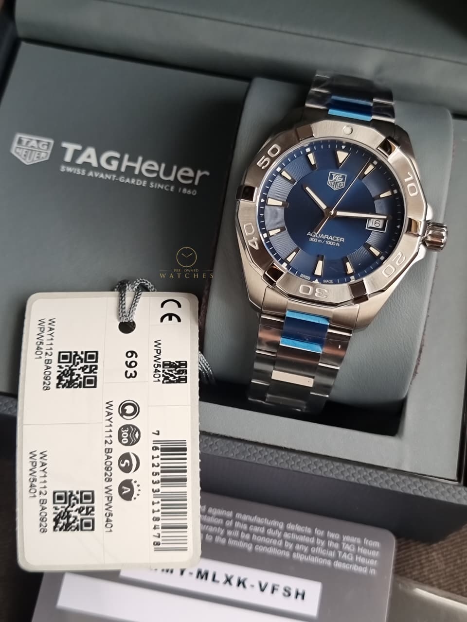 TAG HEUER Aquaracer Blue Sunray Dial Men's Watch Item No. WAY1112.BA0928