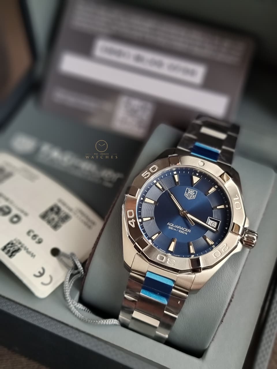 TAG HEUER Aquaracer Blue Sunray Dial Men's Watch Item No. WAY1112.BA0928