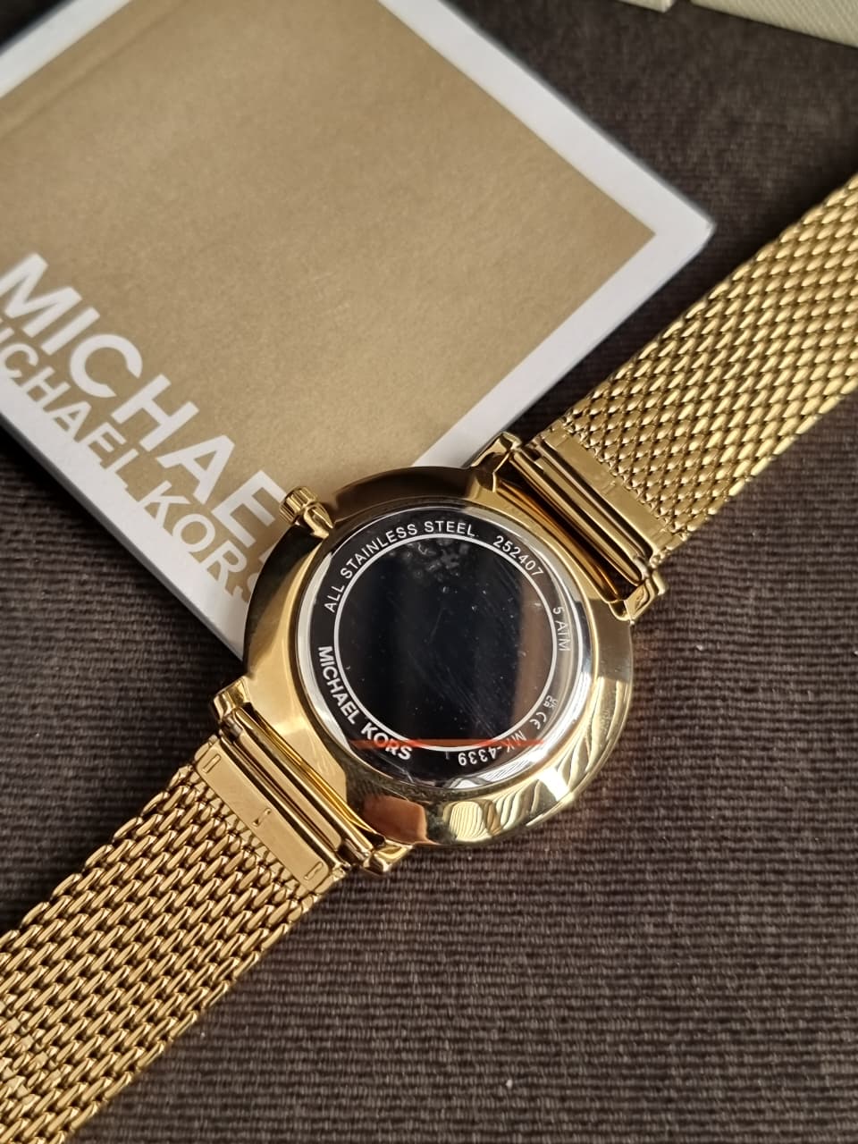 Michael Kors Women’s Quartz Gold Stainless Steel Gold Dial 38mm Watch MK4339 (without Tag )