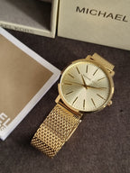 Michael Kors Women’s Quartz Gold Stainless Steel Gold Dial 38mm Watch MK4339 (without Tag )