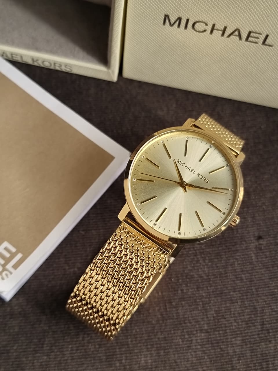 Michael Kors Women’s Quartz Gold Stainless Steel Gold Dial 38mm Watch MK4339 (without Tag )