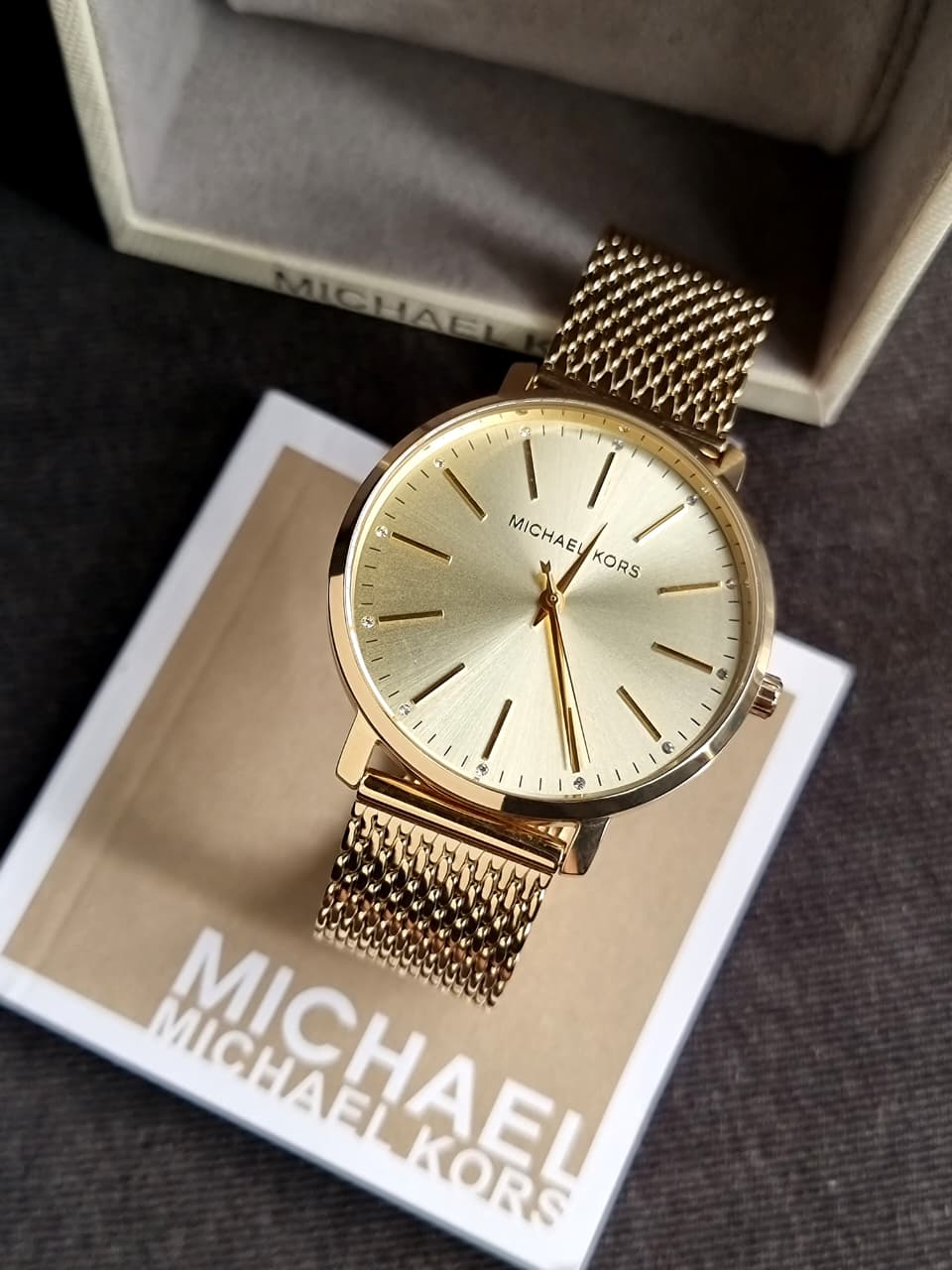 Michael Kors Women’s Quartz Gold Stainless Steel Gold Dial 38mm Watch MK4339 (without Tag )