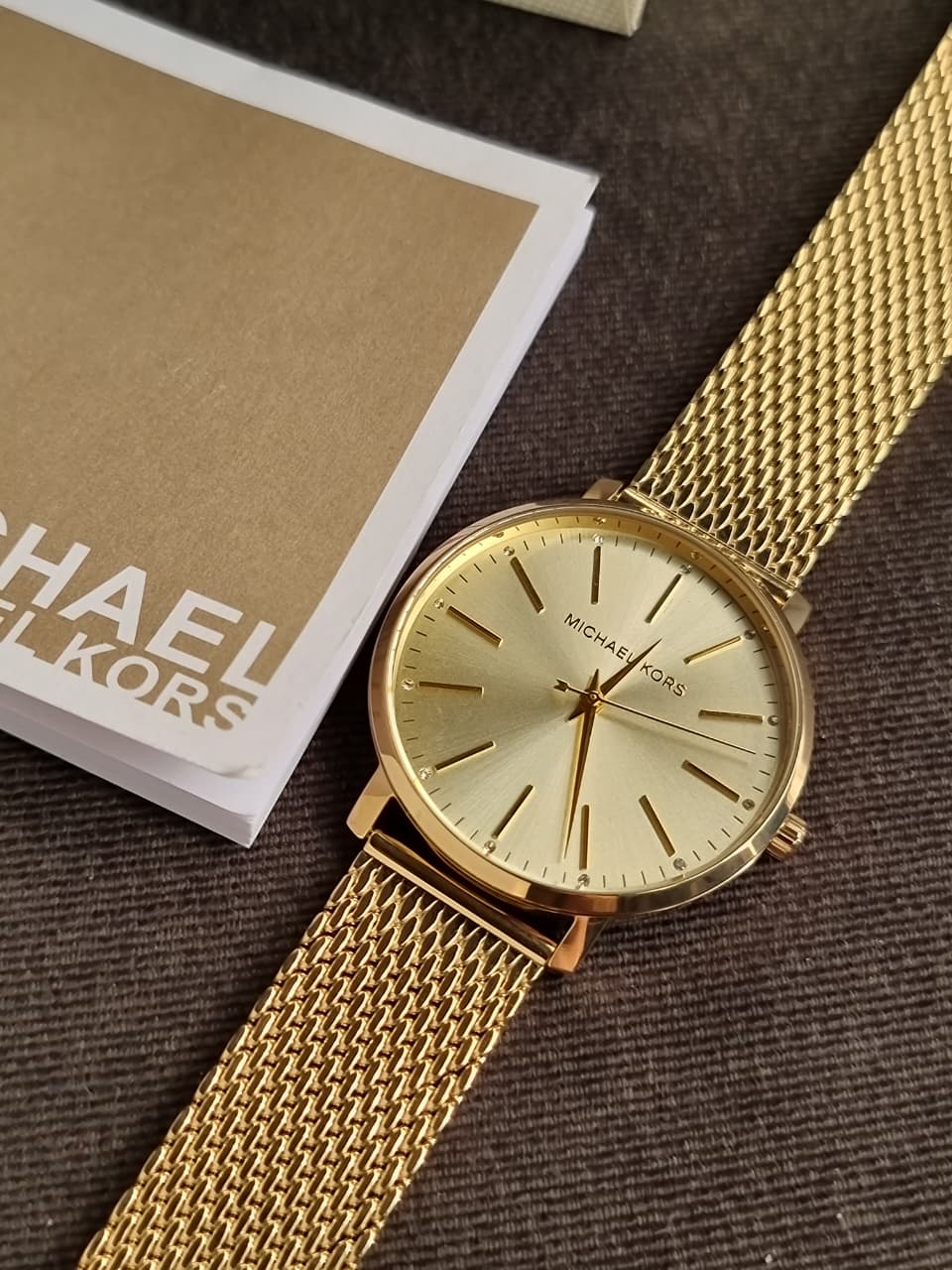 Michael Kors Women’s Quartz Gold Stainless Steel Gold Dial 38mm Watch MK4339 (without Tag )