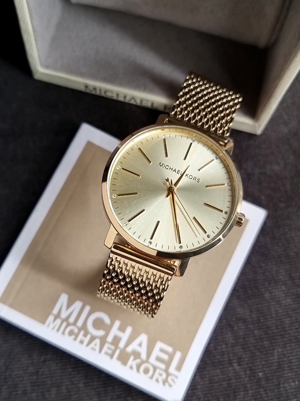 Michael Kors Women’s Quartz Gold Stainless Steel Gold Dial 38mm Watch MK4339 (without Tag )