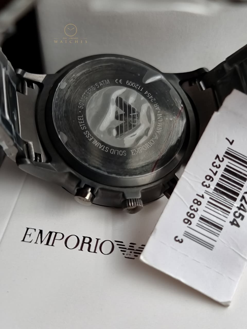 Emporio Armani Men’s Quartz Stainless Steel Grey Dial 43mm Watch AR2454