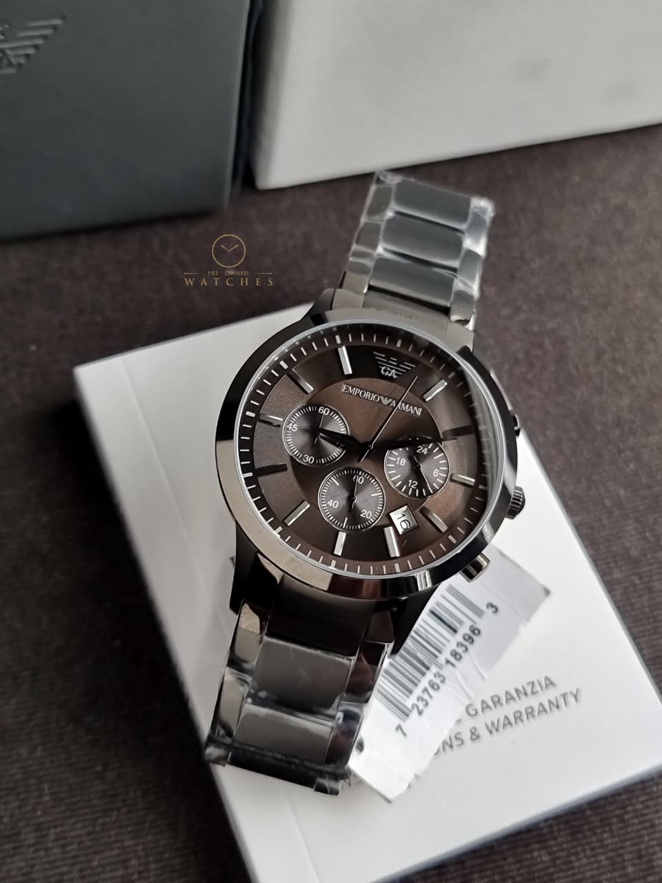 Emporio Armani Men’s Quartz Stainless Steel Grey Dial 43mm Watch AR2454