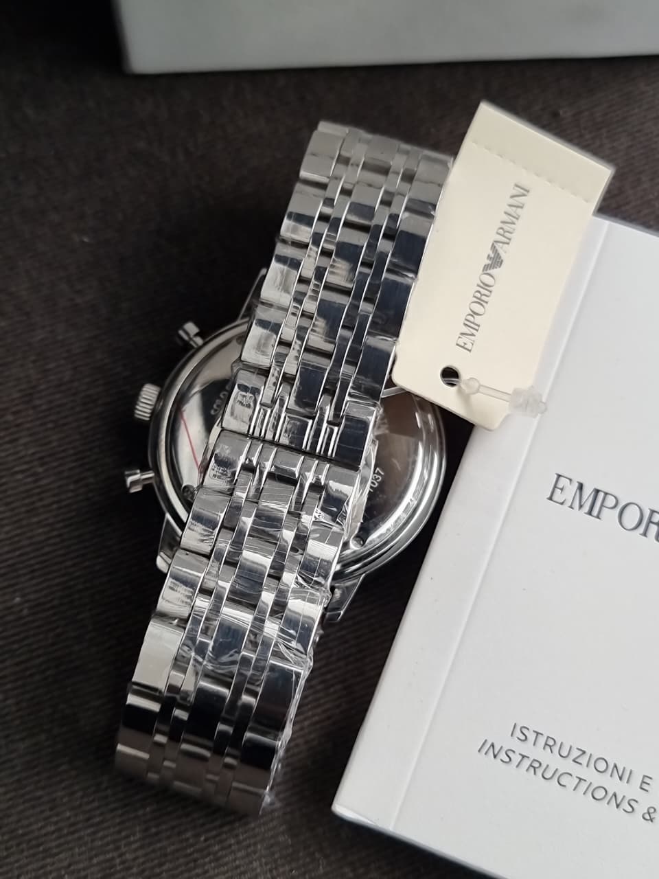 Emporio Armani Men’s Quartz Stainless Steel Black Dial 43mm Watch AR0389