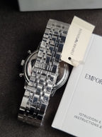 Emporio Armani Men’s Quartz Stainless Steel Black Dial 43mm Watch AR0389