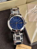 BURBERRY Blue Check Stamped Dial Stainless Steel Men's Watch BU9031