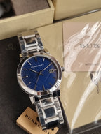 BURBERRY Blue Check Stamped Dial Stainless Steel Men's Watch BU9031