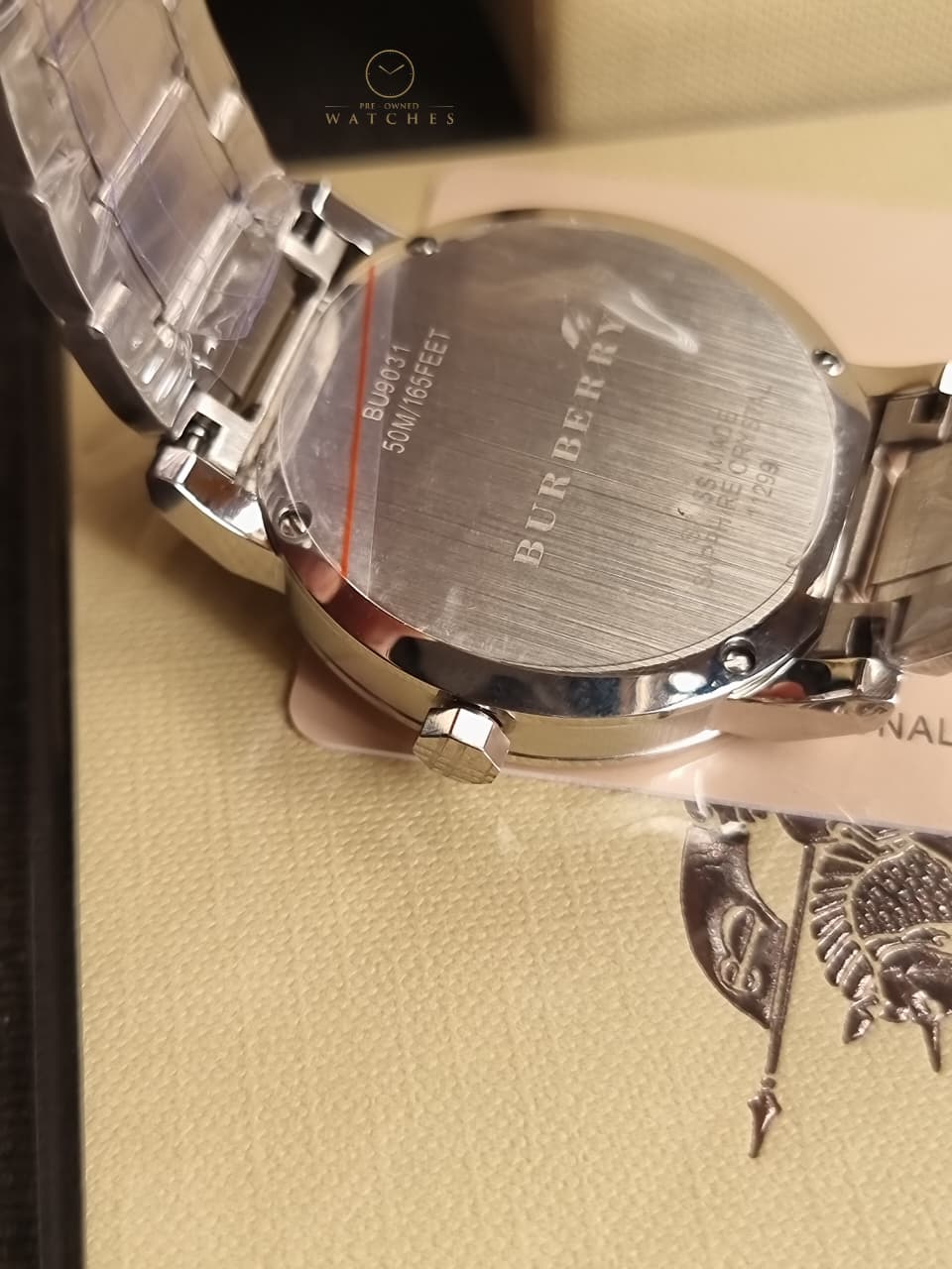 BURBERRY Blue Check Stamped Dial Stainless Steel Men's Watch BU9031