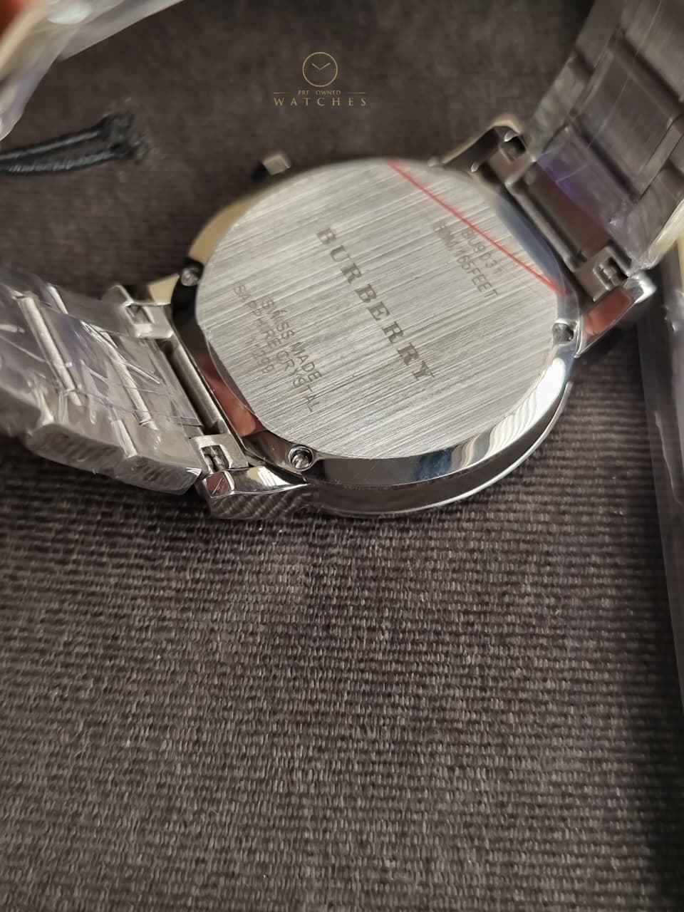 BURBERRY Blue Check Stamped Dial Stainless Steel Men's Watch BU9031