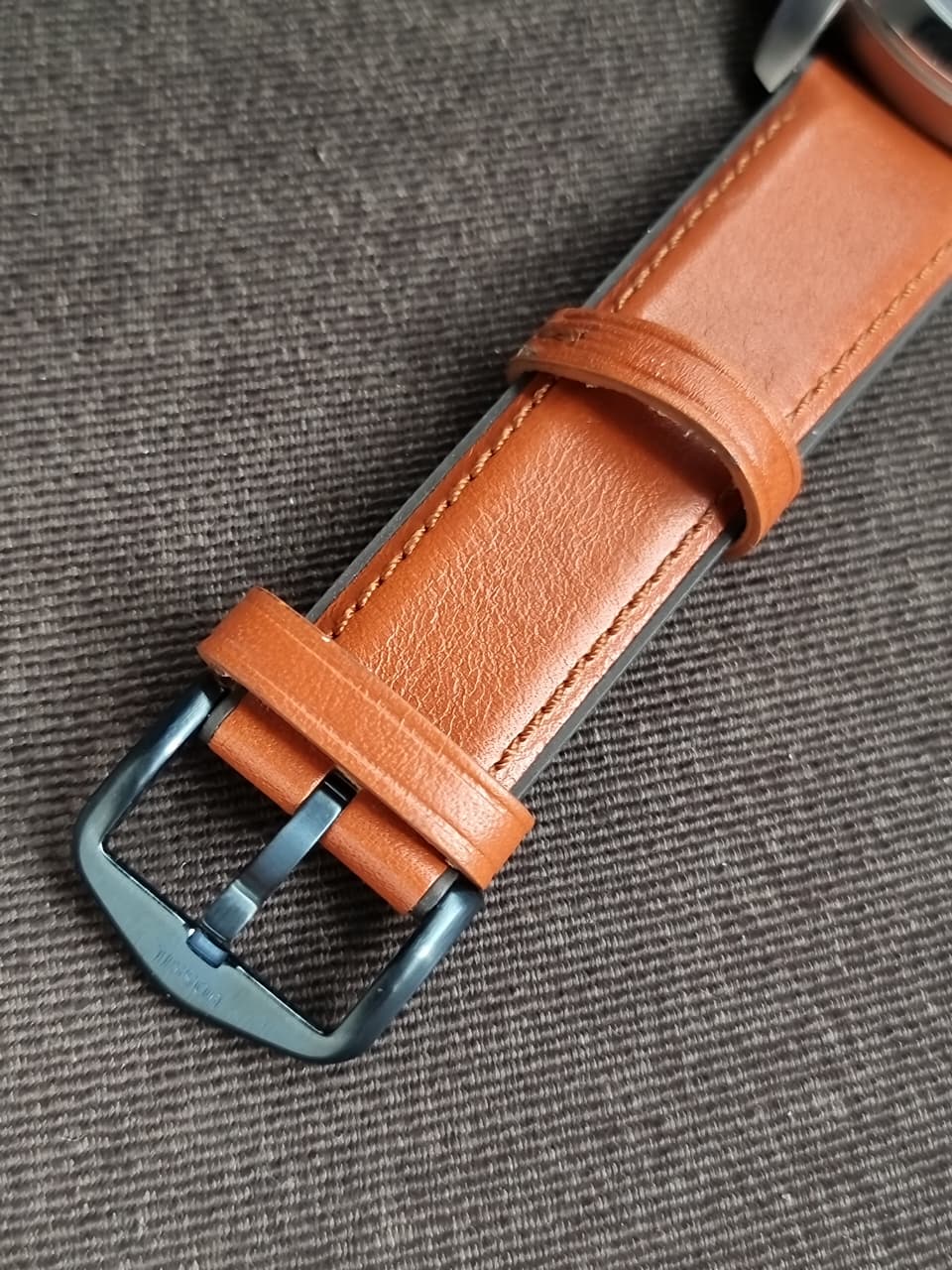 Fossil Grant Brown Leather Strap Blue Dial Chronograph Quartz Watch for Gents - FS5210 (Without Tag )