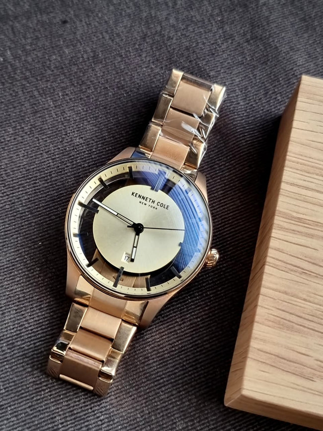 Kenneth Cole New York Fashion Brand Skeleton Dial Quartz Watch Hover Image