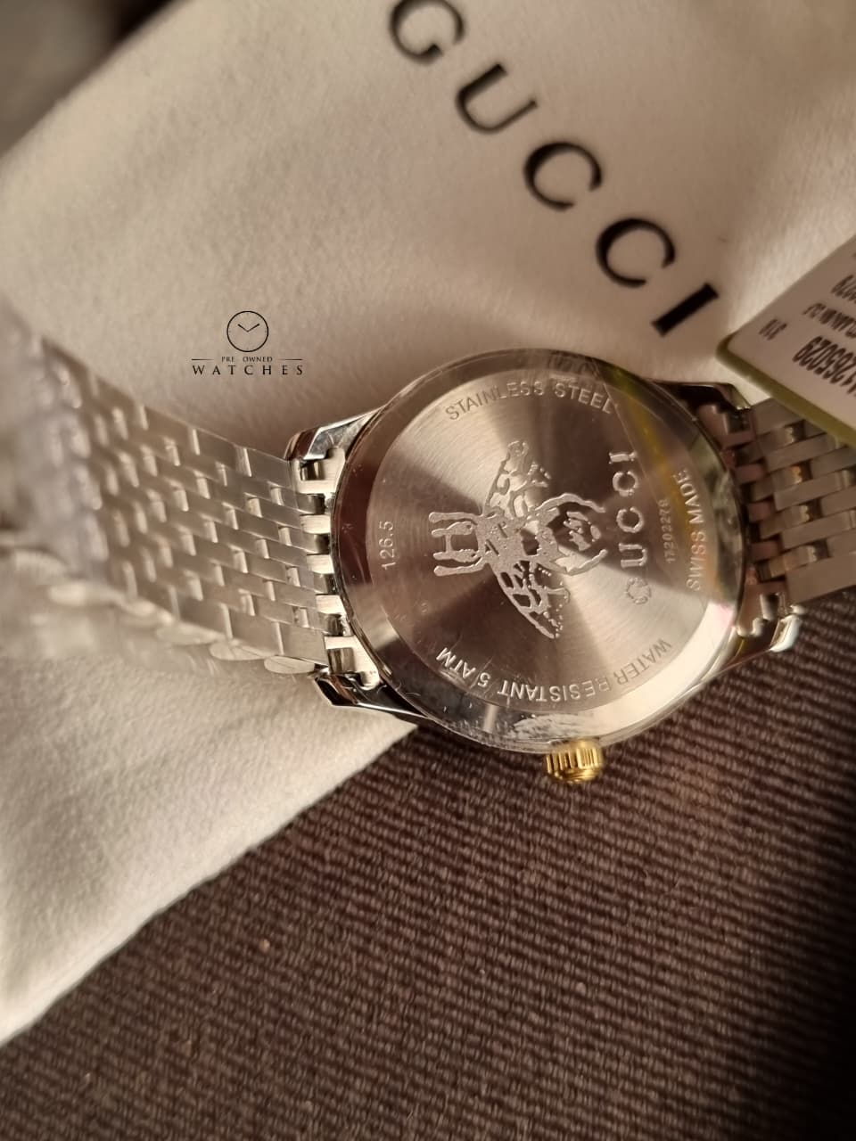 Gucci Women's Swiss Made Quartz Two Tone Stainless Steel Blue Dial