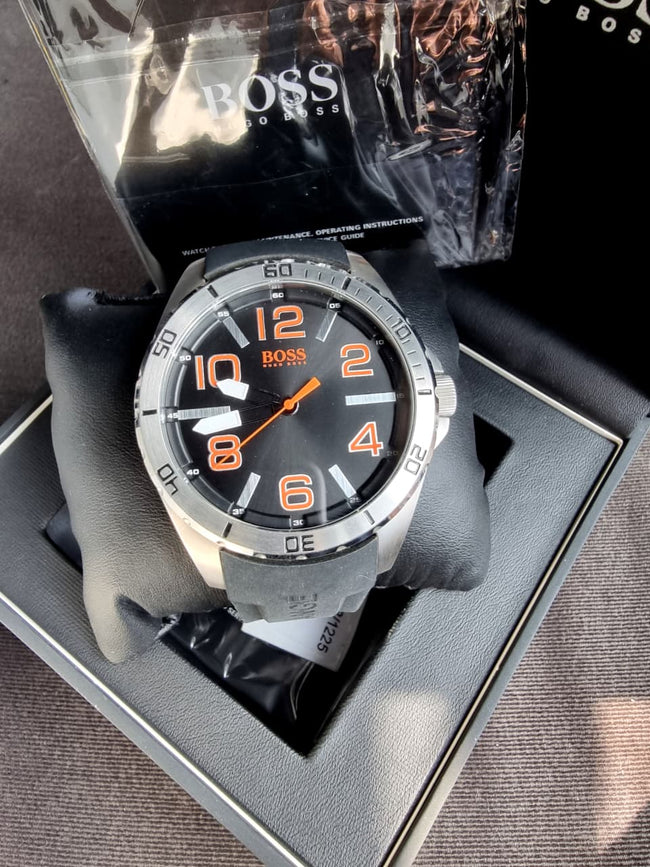 BOSS Orange 1512943 Men's Black Silver Orange 48 mm Hover Image