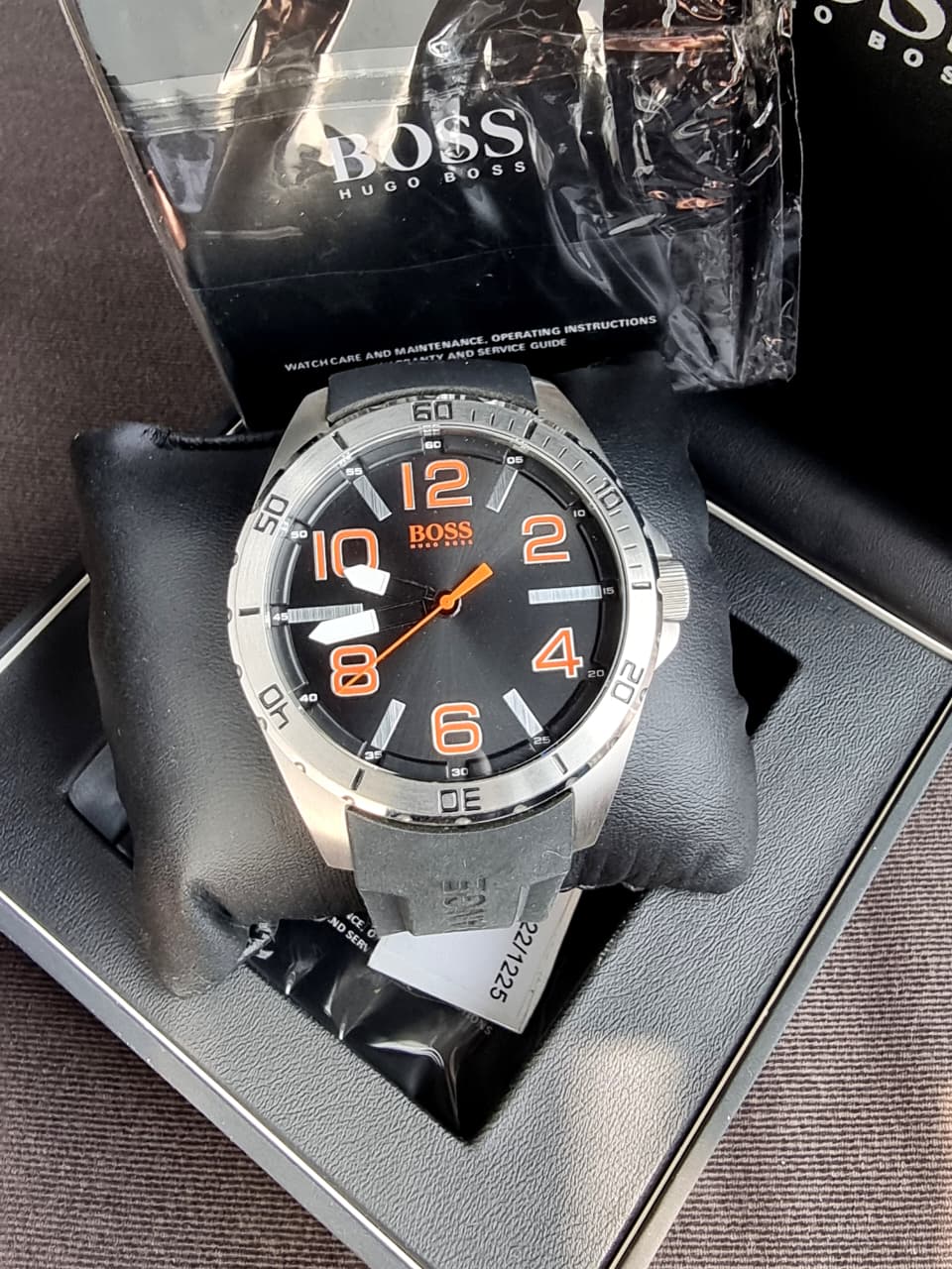 BOSS Orange 1512943 Men's Black Silver Orange 48 mm