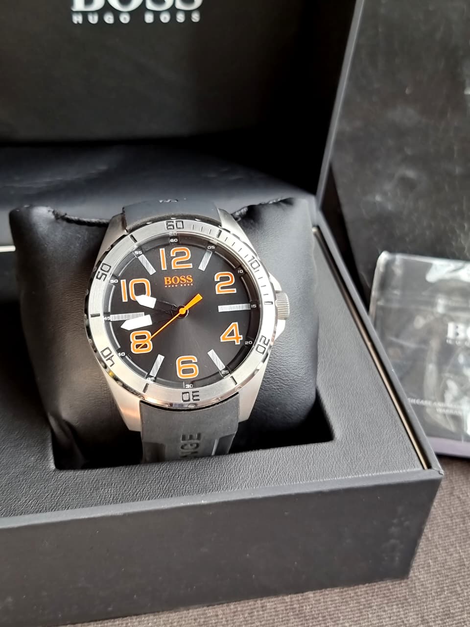 BOSS Orange 1512943 Men's Black Silver Orange 48 mm