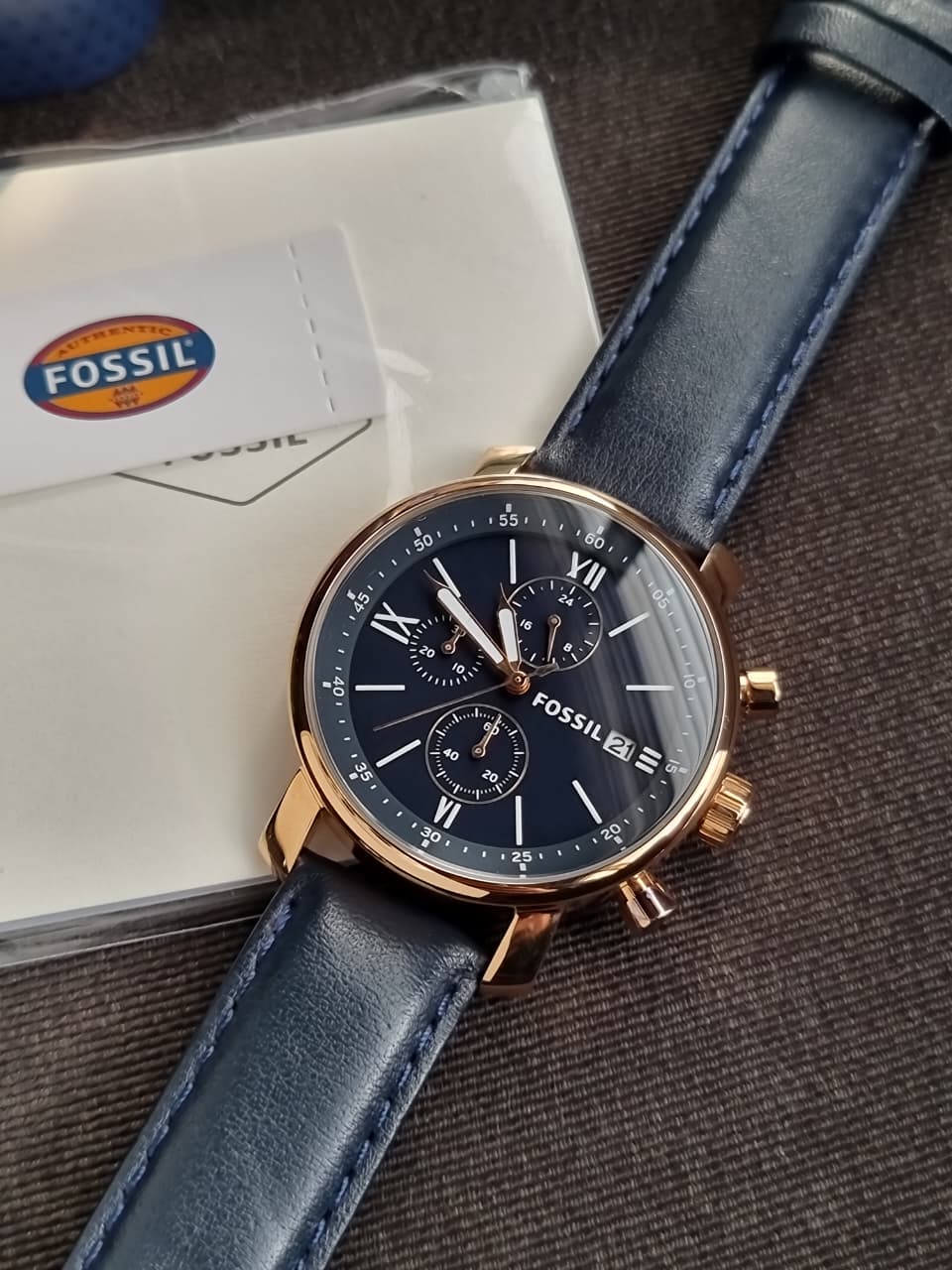 FOSSIL Rhett Chronograph Quartz Blue Dial Men's Watch Item No. BQ1704 (Without Tag)