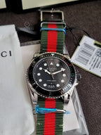 Gucci Men’s Swiss Made Quartz Nylon Strap Black Dial 45mm Watch YA136209