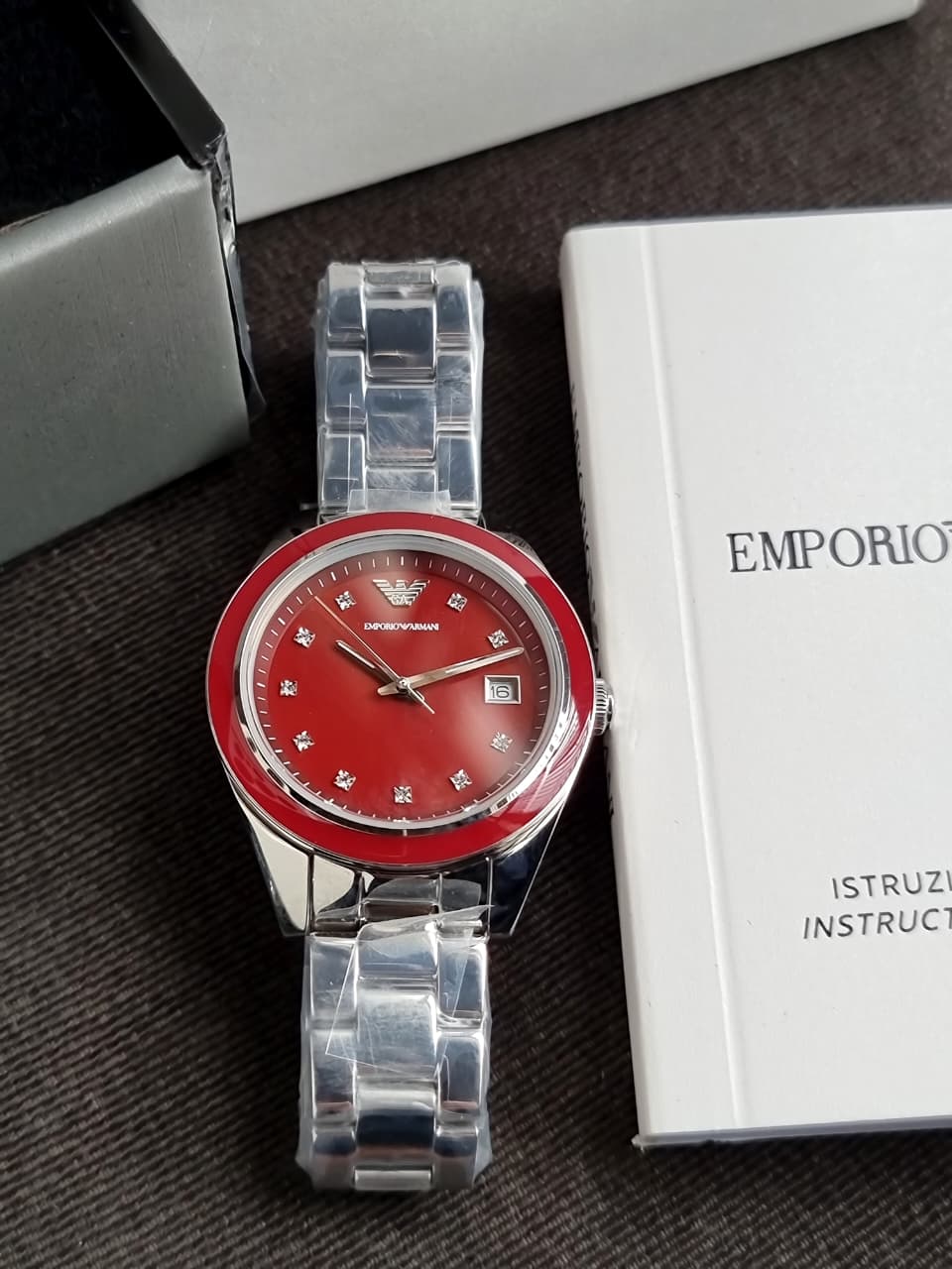 Emporio Armani Analog Red Dial Women's Watch-AR11544