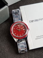 Emporio Armani Analog Red Dial Women's Watch-AR11544