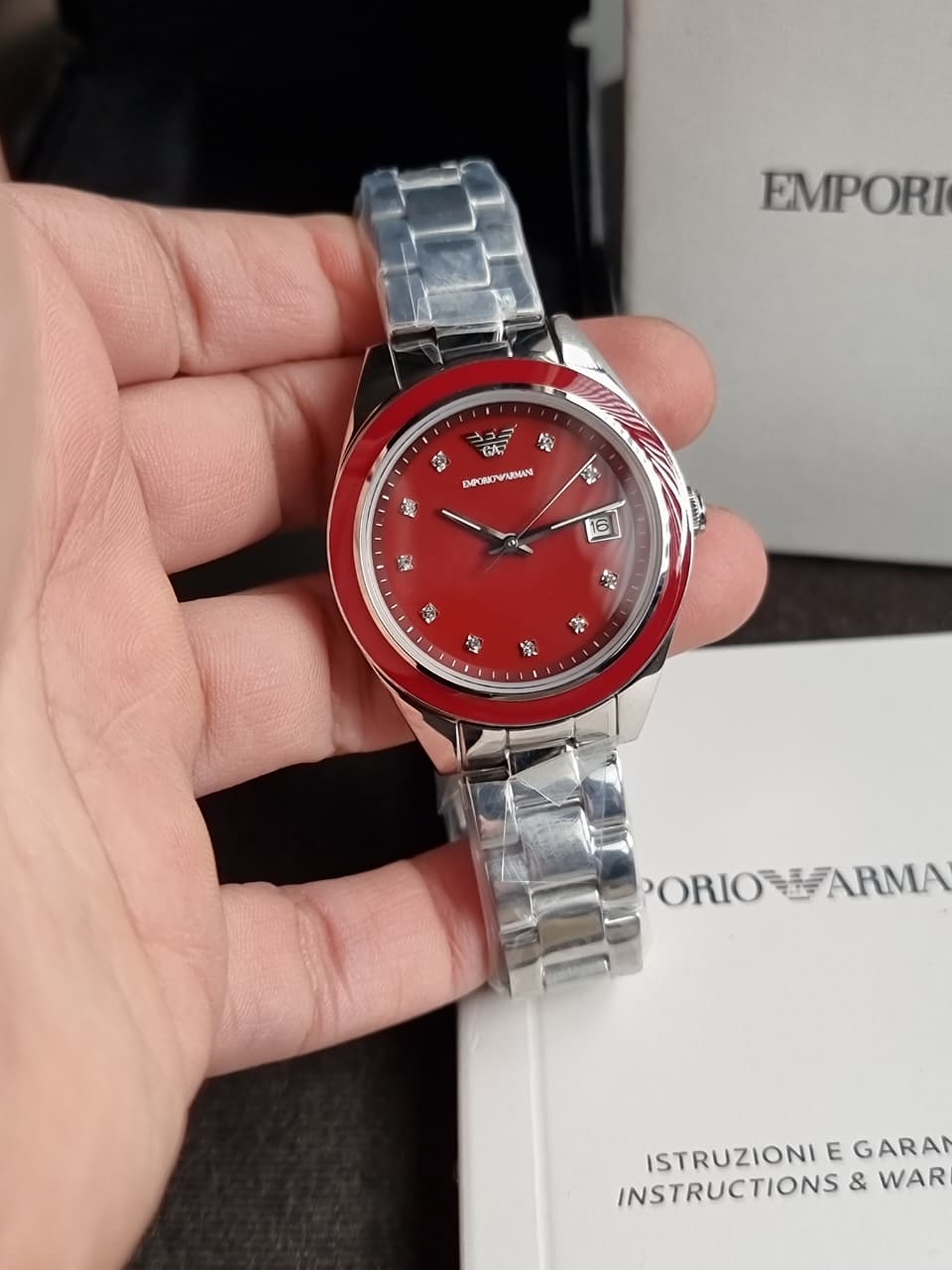 Emporio Armani Analog Red Dial Women's Watch-AR11544
