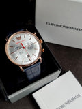 Emporio Armani Men’s Chronograph Quartz Leather Strap Blue Watch AR11123