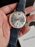 Emporio Armani Men’s Chronograph Quartz Leather Strap Blue Watch AR11123