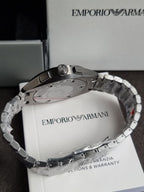Emporio Armani Men’s Quartz Grey Stainless Steel Blue Dial 42mm Watch AR11481
