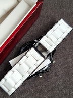 Marc by Marc Jacobs Women’s Quartz Silicone Stainless Steel Chain White Dial 40mm Watch MBM2574