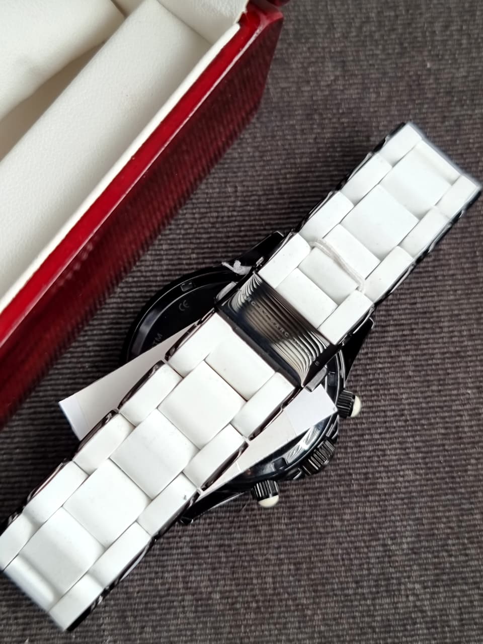 Marc by Marc Jacobs Women’s Quartz Silicone Stainless Steel Chain White Dial 40mm Watch MBM2574