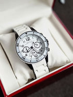 Marc by Marc Jacobs Women’s Quartz Silicone Stainless Steel Chain White Dial 40mm Watch MBM2574