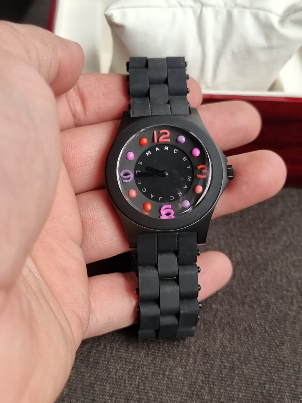 Marc by Marc Jacobs Women’s Quartz Silicone & Stainless Steel Chain Black Dial 36mm Watch MBM2543