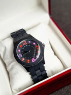 Marc by Marc Jacobs Women’s Quartz Silicone & Stainless Steel Chain Black Dial 36mm Watch MBM2543