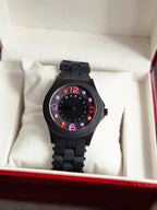 Marc by Marc Jacobs Women’s Quartz Silicone & Stainless Steel Chain Black Dial 36mm Watch MBM2543