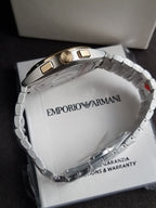 Emporio Armani Claudio Two-tone Stainless Steel Green Dial Chronograph Quartz Watch for Gents - AR11511 (Without Tag )