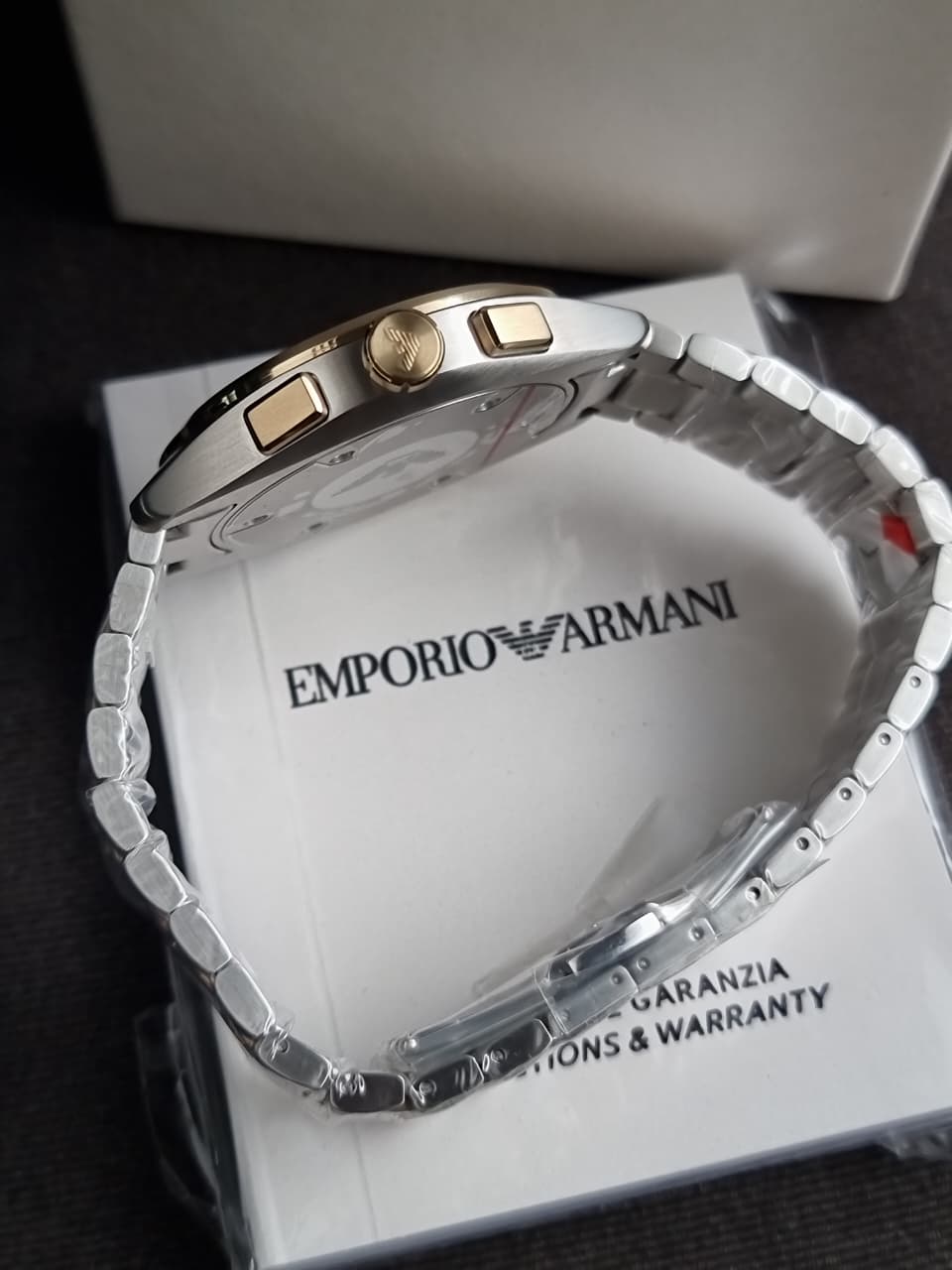 Emporio Armani Claudio Two-tone Stainless Steel Green Dial Chronograph Quartz Watch for Gents - AR11511 (Without Tag )