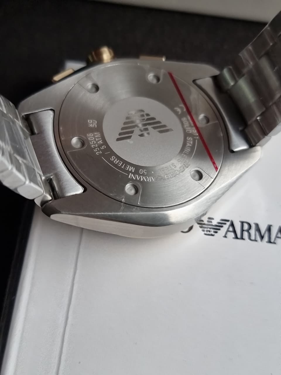 Emporio Armani Claudio Two-tone Stainless Steel Green Dial Chronograph Quartz Watch for Gents - AR11511 (Without Tag )
